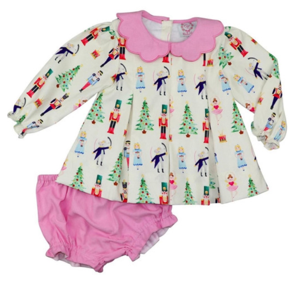 Cecil & Lou baby girl Nutcracker Christmas dress with bloomers